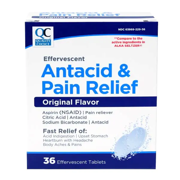 Quality Choice Effervescent Antacid & Pain Relief Tablets