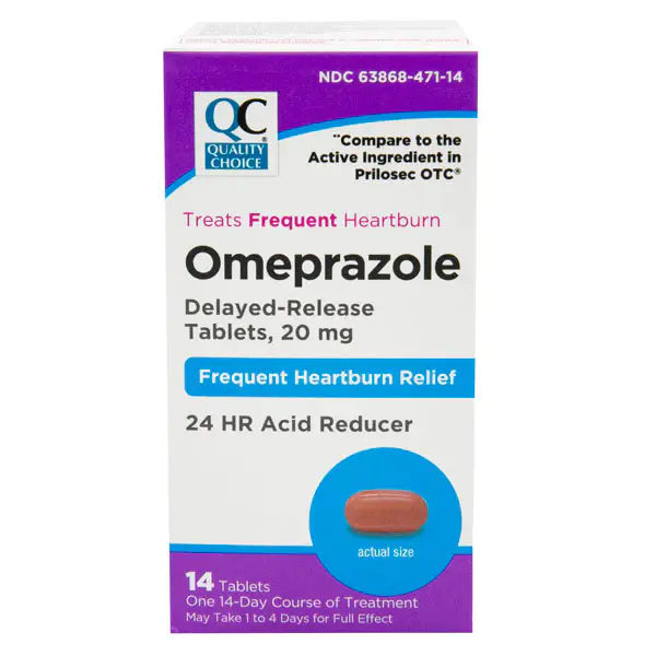 Quality Choice Omeprazole Delayed-Release Tablets 20mg - 14 CT