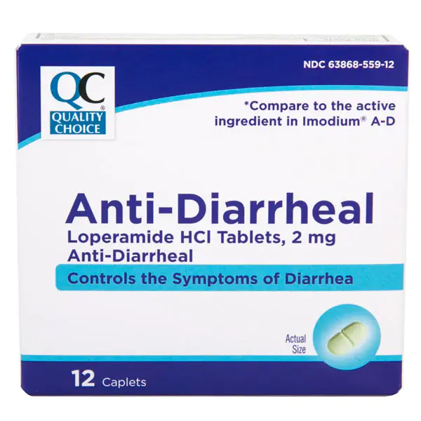 Quality Choice Anti-Diarrheal Loperamide HCI Tablets, 2 mg - 12 CT