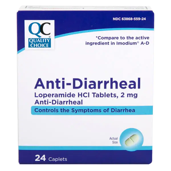 Quality Choice Anti-Diarrheal Loperamide HCI Tablets, 2 mg - 24 CT