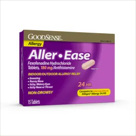 GoodSense Aller-Ease, Fexofenadine Hydrochloride Tablets 180 mg, Antihistamine - 15 CT