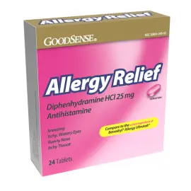 GoodSense Allergy Relief Capsules, Antihistamine, Diphenhydramine HCI - 24 CT